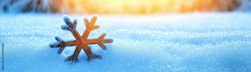 A snowflake rests delicately on a soft blanket of snow, illuminated by warm sunlight in the background, This serene winter scene can be used for themes of nature, tranquility, and seasonal beauty, A snowflake rests delicately on a soft blanket of snow, illuminated by warm sunlight in the background, This serene winter scene can be used for themes of nature, tranquility, and seasonal beauty,