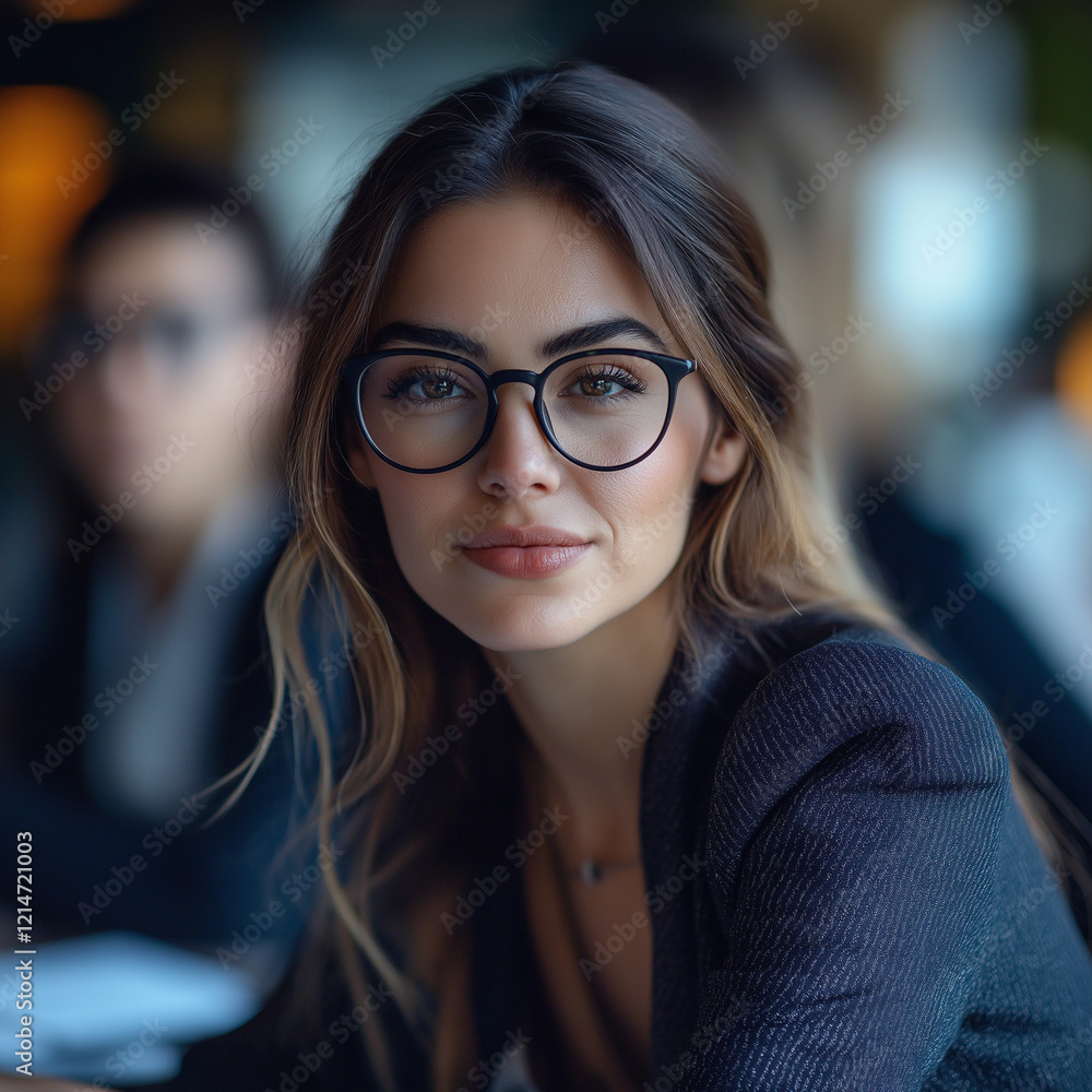 businesswoman wearing glasses diverse coworkers working brainstorming, discussing analyzing and planning business strategy businesswoman wearing glasses diverse coworkers working brainstorming, discussing analyzing and planning business strategy