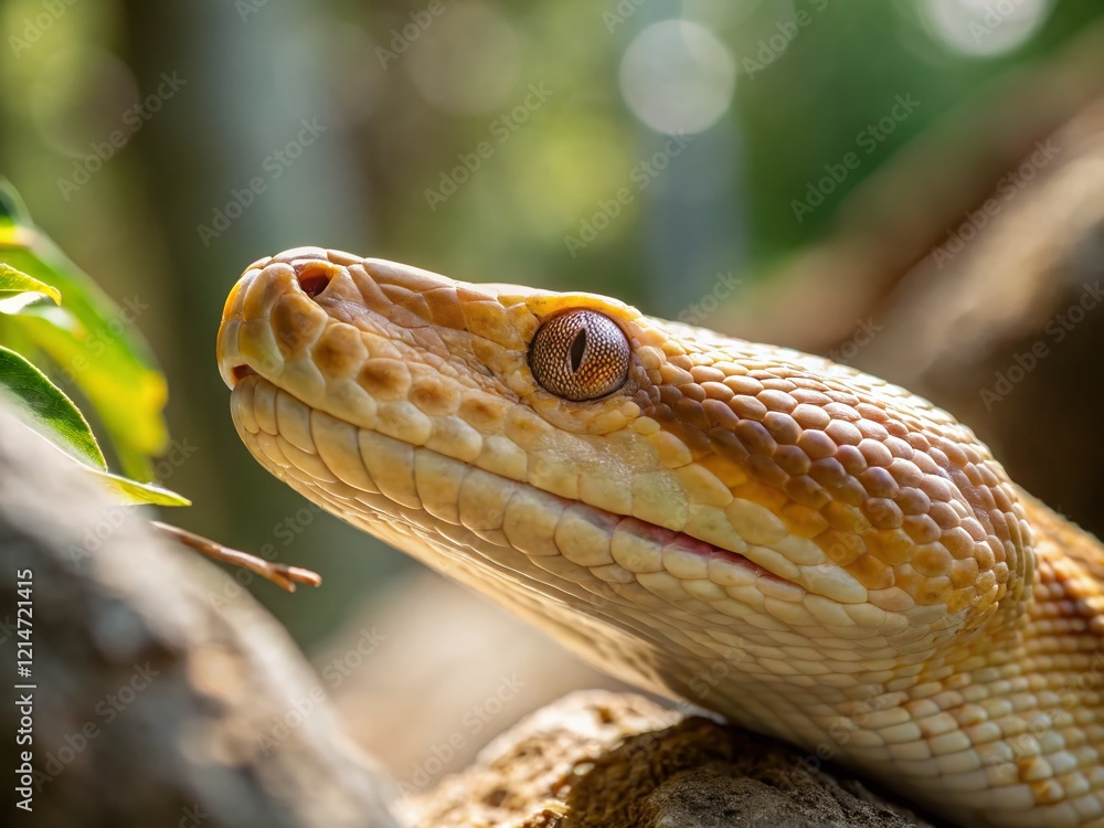 Close-Up of a Python Snake, Reptile Scales, Detailed Texture, Wild Animal Photography Close-Up of a Python Snake, Reptile Scales, Detailed Texture, Wild Animal Photography