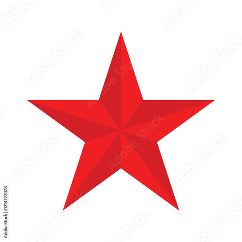 Vivid red star graphic design element. Professional Star Icon website rating, App rating graphic element.
