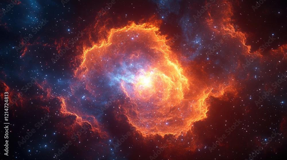 Fiery Nebula in Deep Space Fiery Nebula in Deep Space