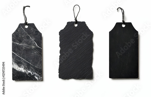 Elegant Black and Marble Gift Tags: Three Unique Designs for Your Presents photo