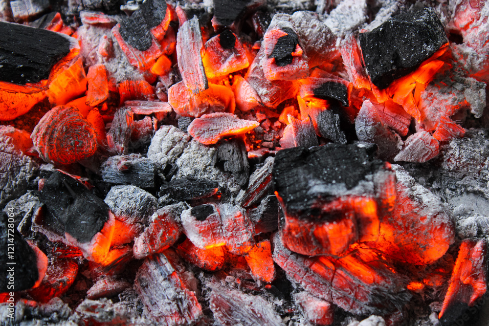 Smoldering embers of charcoal, preparation for barbeque. Charcoal background. Smoldering embers of charcoal, preparation for barbeque. Charcoal background.