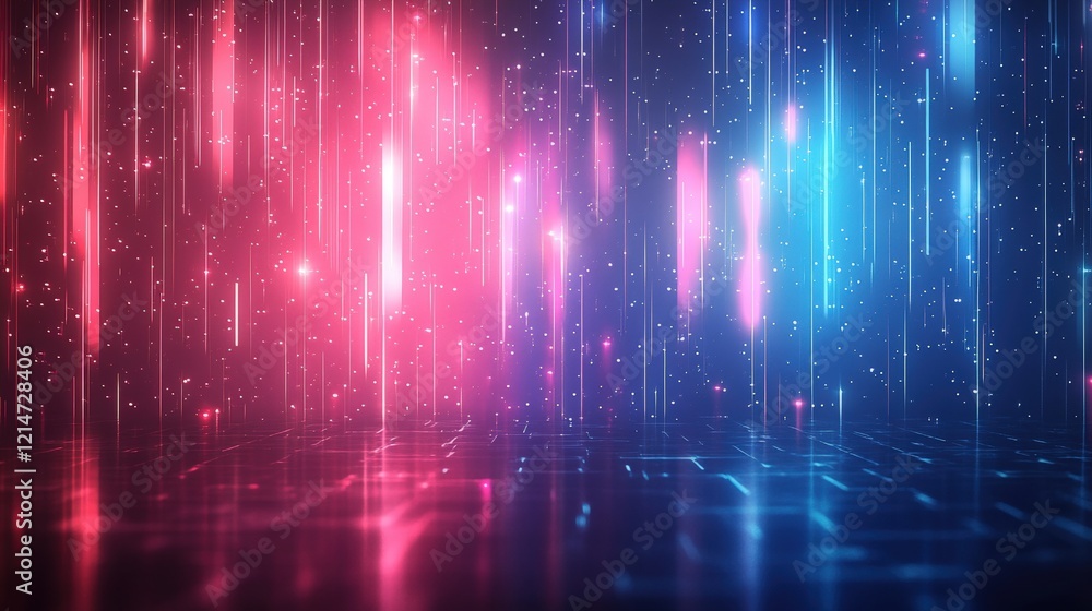 Vibrant Abstract Background with Dynamic Light Stripes and Glowing Particles in a Colorful Modern Design, Ideal for Technology and Creative Themes Vibrant Abstract Background with Dynamic Light Stripes and Glowing Particles in a Colorful Modern Design, Ideal for Technology and Creative Themes