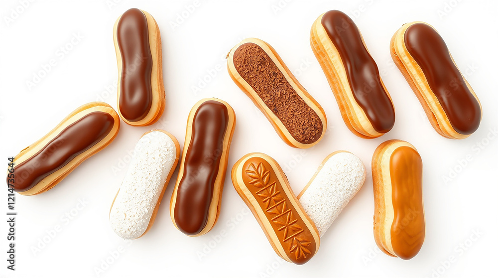 Assorted Chocolate and Vanilla Eclairs Assorted Chocolate and Vanilla Eclairs