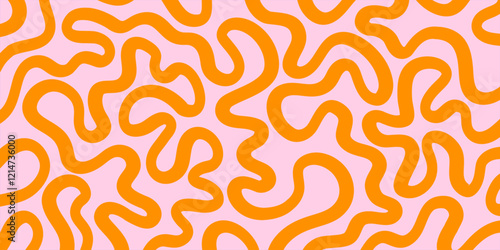 Cool Groovy Striped Texture. Abstract Geometric Lines Y2k Pattern. Brush Hand Drawn Background.