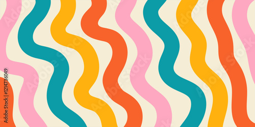 Cool Groovy Striped Texture. Abstract Geometric Lines Y2k Pattern. Brush Hand Drawn Background.