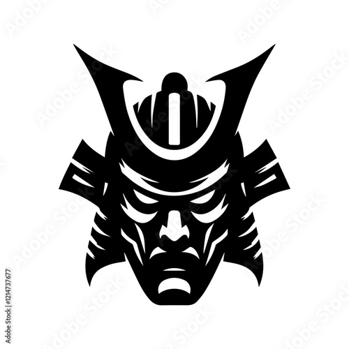 samurai mask illustration flat design