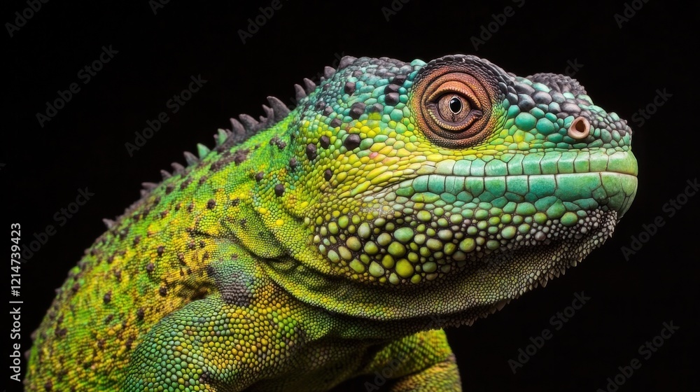 Obraz premium Lizard Portrait in High Contrast Background