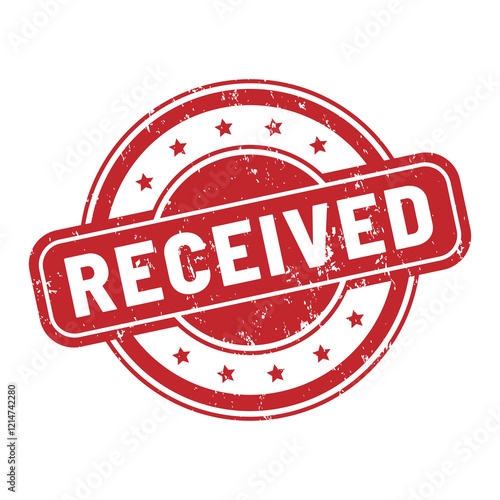 Received round stamp icon grunge distressed style