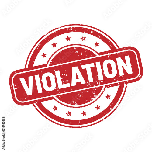 Violation round stamp icon grunge distressed style