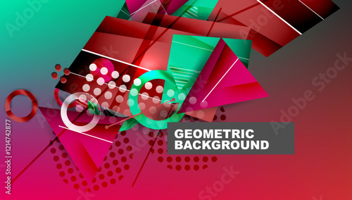 Abstract background geometric design with colorful gradients