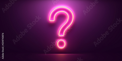 Wallpaper Mural **A neon question mark glowing on a dark purple background Torontodigital.ca