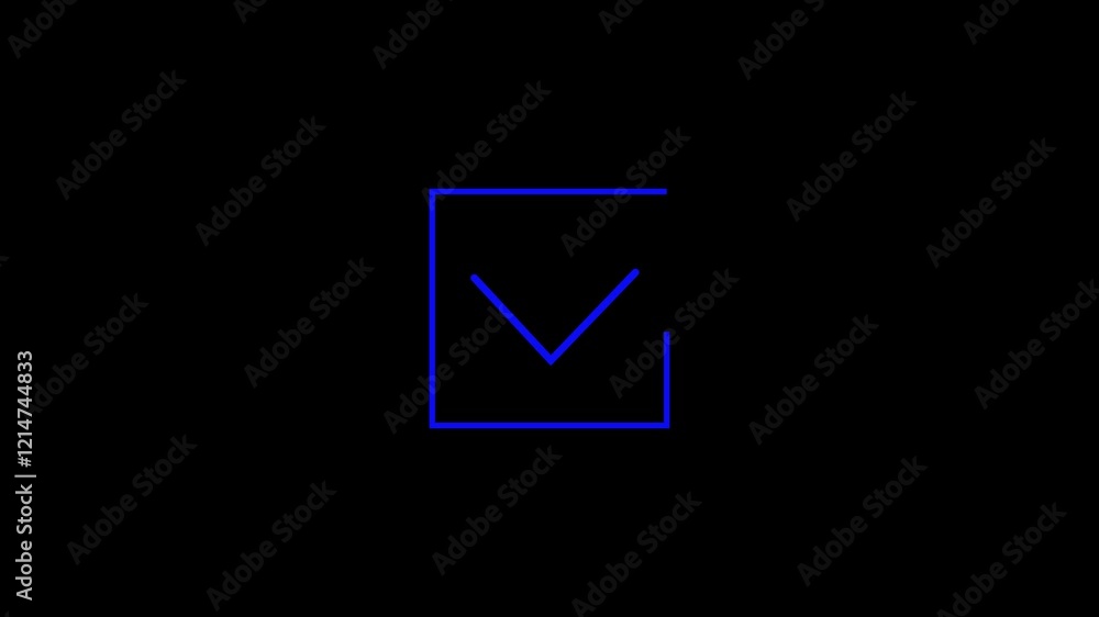 Check mark animation. Tick mark on black background. Check mark animation. Tick mark on black background.