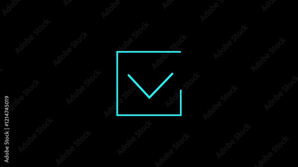 Check mark animation. Tick mark on black background. Check mark animation. Tick mark on black background.