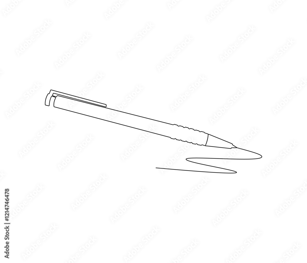 One continuous line drawing of pen. Pencil symbol of education. Concept vector art for university or college. Editable stroke. Doodle line illustration One continuous line drawing of pen. Pencil symbol of education. Concept vector art for university or college. Editable stroke. Doodle line illustration