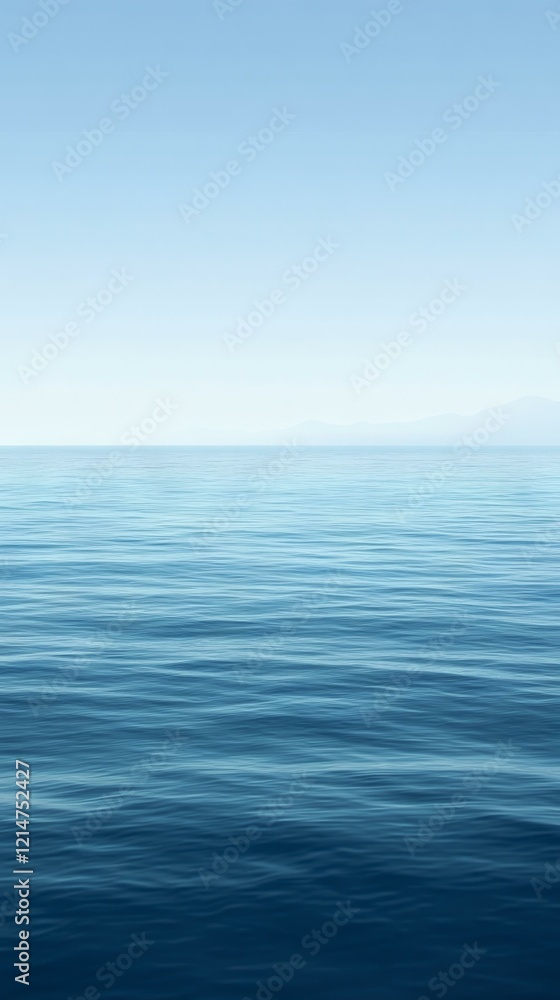 Obraz premium Calm Sea Surface with Clear Sky