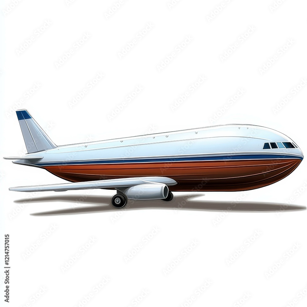 Fototapeta premium Retro Airplane Illustration on White Background