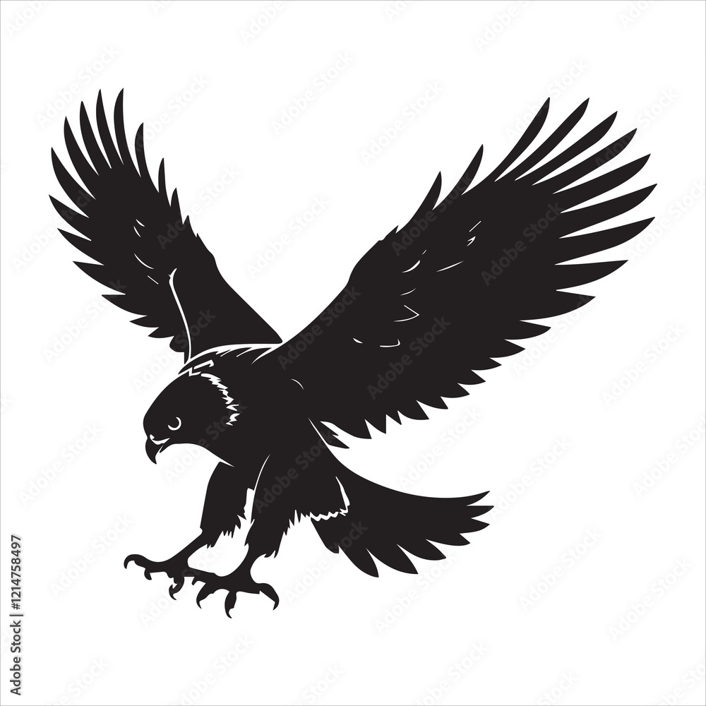 Obraz premium Powerful Falcon Silhouette in Flight