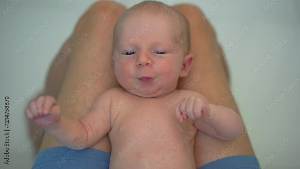 A tiny newborn baby rests peacefully on the legs of their father, creating a tender and intimate moment of bonding and love. A serene scene showcasing paternal care and the beauty of new life. A tiny newborn baby rests peacefully on the legs of their father, creating a tender and intimate moment of bonding and love. A serene scene showcasing paternal care and the beauty of new life.