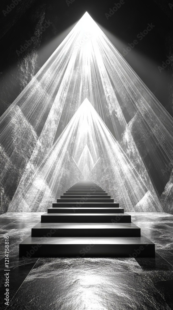 Naklejka premium Abstract Stairway to Light Illustration