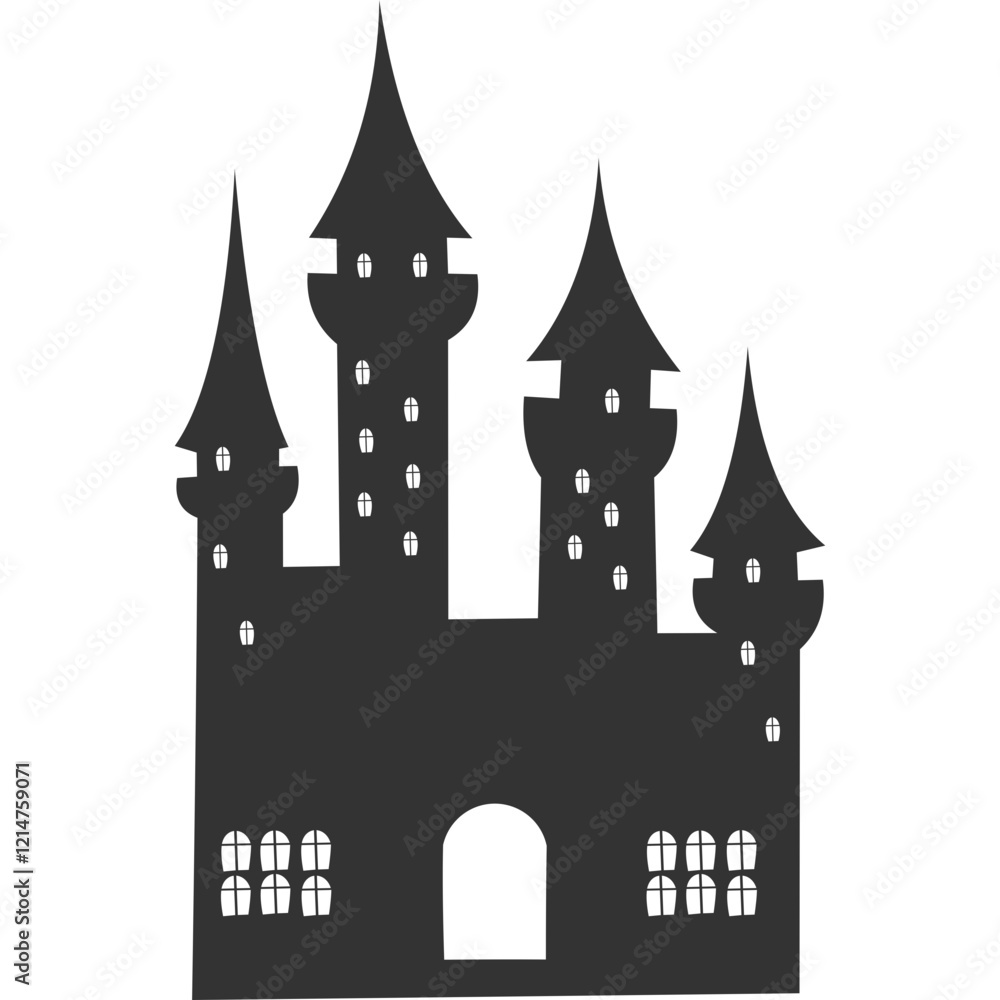 Obraz premium Halloween Castle Silhouette