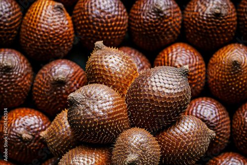 A close-up of a cluster of salak fruits photo