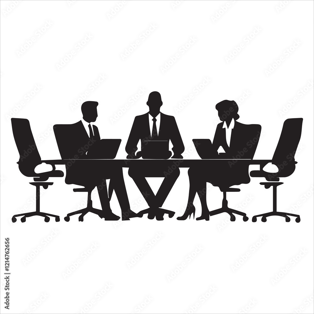 Obraz premium Business Team in Meeting Silhouette