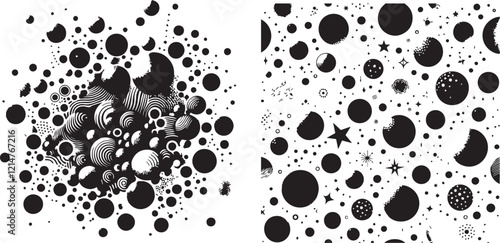  black dots scattered background vector illustration