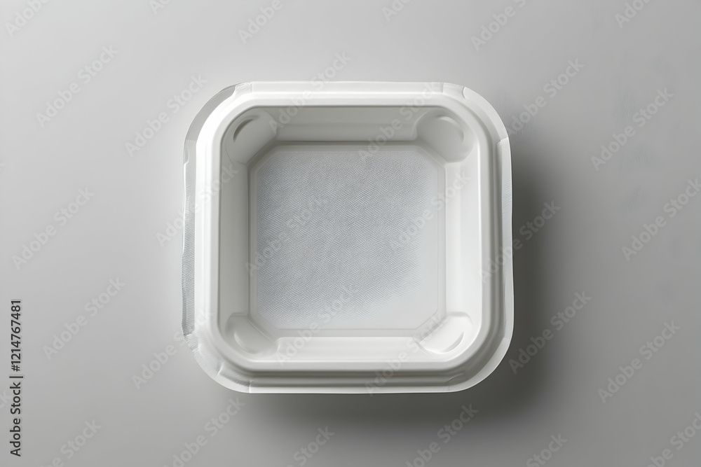 White Empty Food Container on White Background White Empty Food Container on White Background
