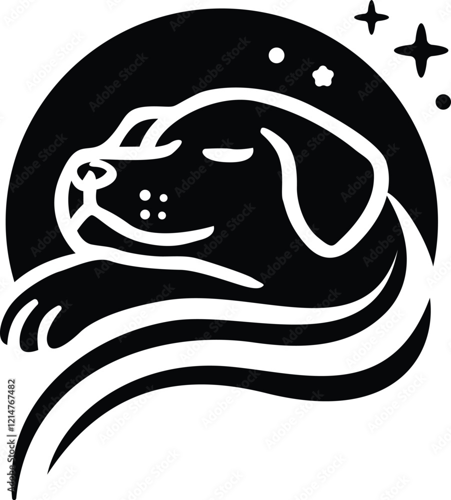 Dog, pow silhouette vector illustration Dog, pow silhouette vector illustration