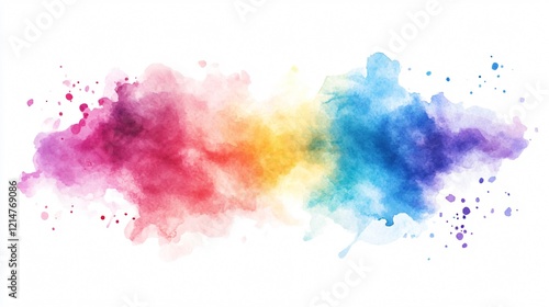 Vibrant Tie Dye Background with Rainbow Watercolor Paint Design photo