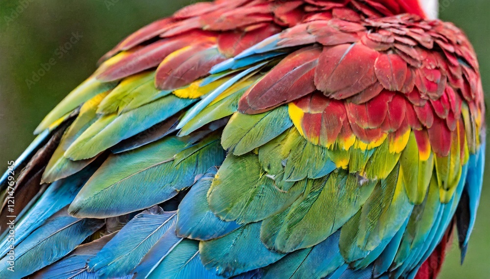 Obraz premium Macro Photograph Highlighting the Intricate Details of Purple Macaw Feathers