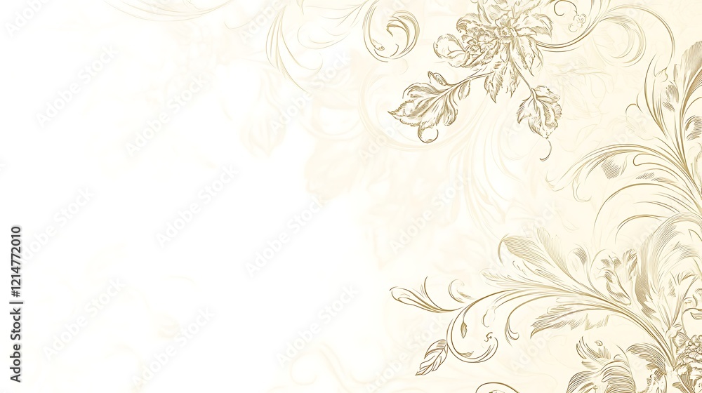 Elegant Floral Design On A White Background Elegant Floral Design On A White Background
