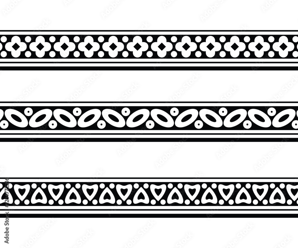 Flower and geometric pattern border Flower and geometric pattern border
