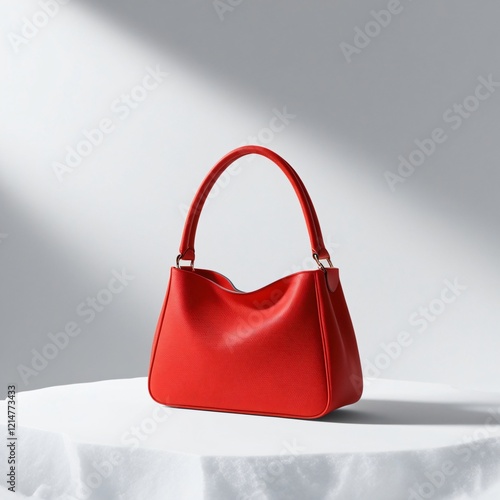 a modern red hand bag