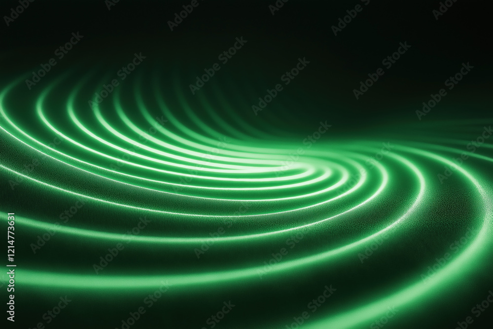 Abstract green glowing concentric circles on textured surface Abstract green glowing concentric circles on textured surface