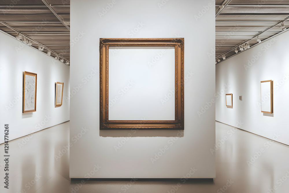 Empty Frame in Art Gallery Corridor Empty Frame in Art Gallery Corridor