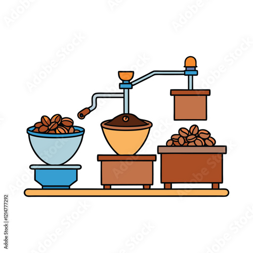coffee grinder and coffee beans