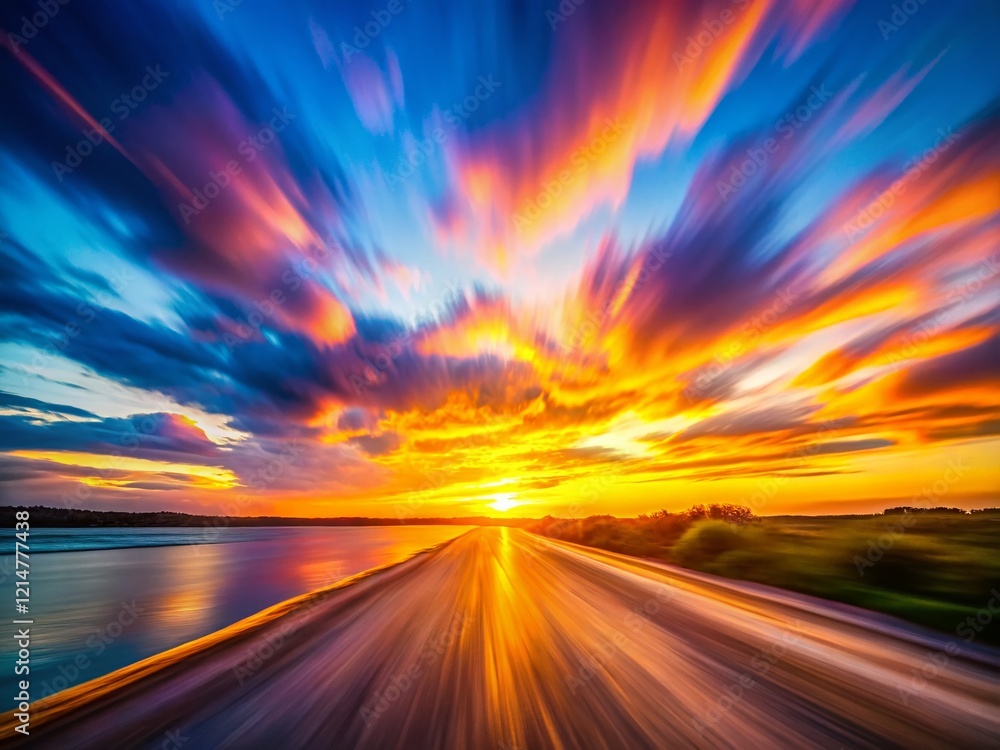 Blurred Sunset Sky Panning Motion Macro Photography Stock Photo Blurred Sunset Sky Panning Motion Macro Photography Stock Photo
