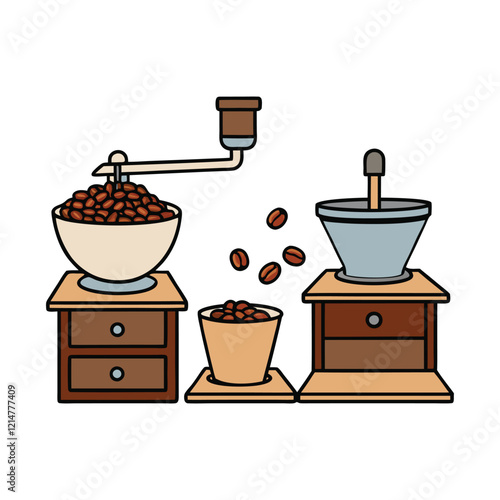 coffee grinder and coffee beans