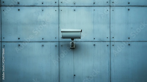 A CCTV camera mounted on the wall of a warehouse, monitoring inventory and ensuring the safety of workers and equipment photo