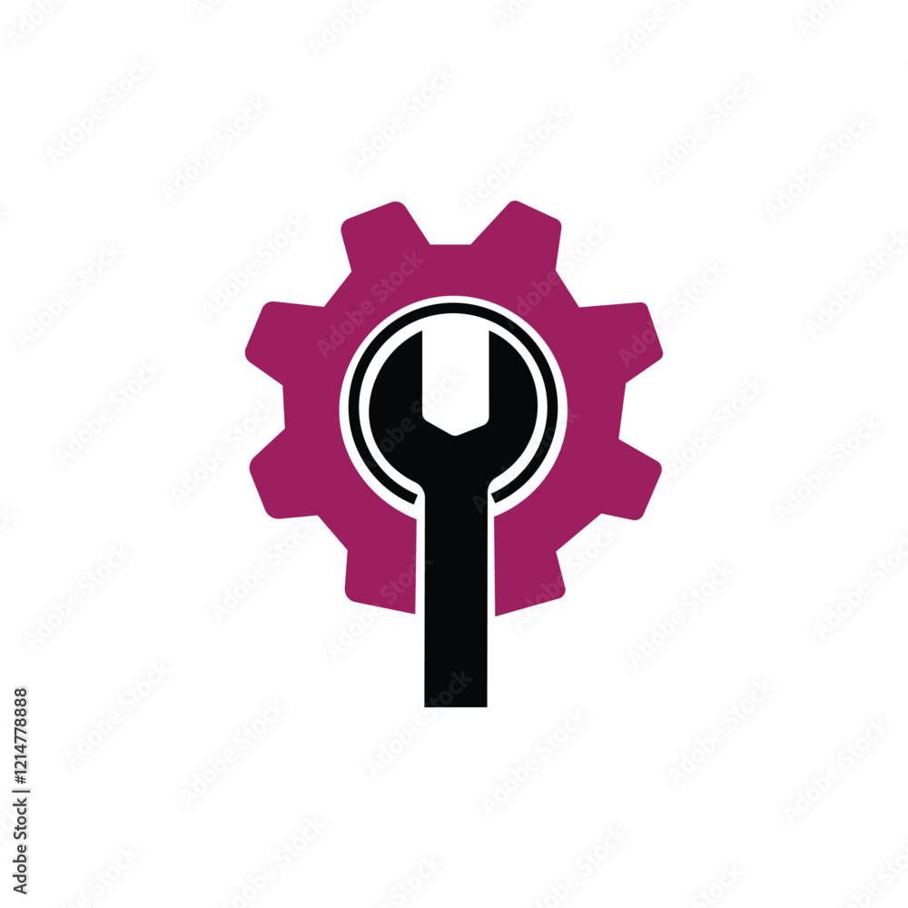 Editable Icon of Wrench and Cogwheel, Setup or Settings Icon, Vector illustration isolated on white background. using for Presentation Editable Icon of Wrench and Cogwheel, Setup or Settings Icon, Vector illustration isolated on white background. using for Presentation