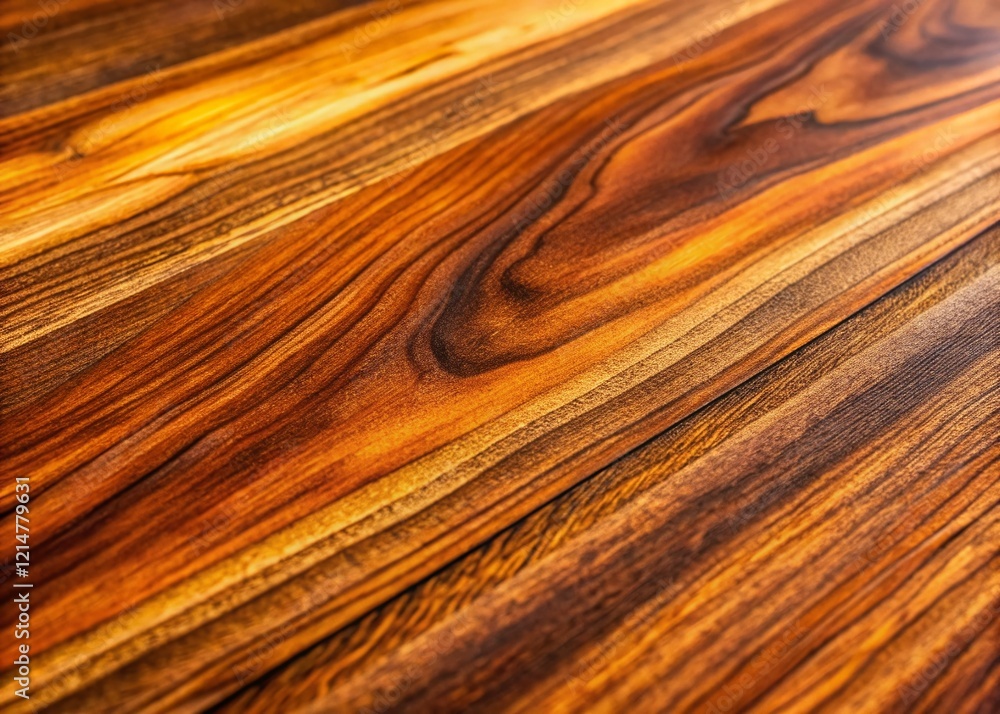 Fototapeta premium Brazilian Walnut Wood Texture: Close-Up Macro Shot on Rustic Table
