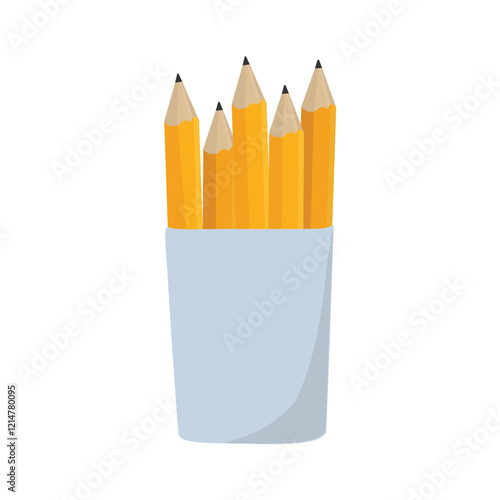 Pencil stand cup, holder with pencils