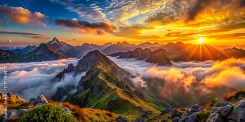 Breathtaking Panoramic Sunrise over the Tatra Mountains - Bokeh Effect