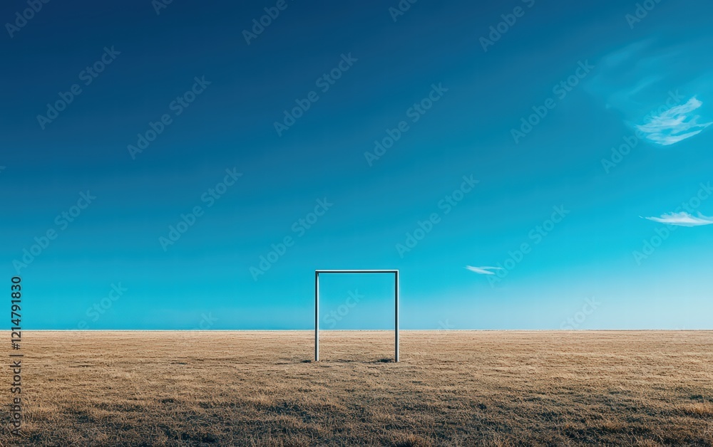 Solitary Goalpost under a Vast, Azure Sky. A scene of quiet contemplation and potential. Solitary Goalpost under a Vast, Azure Sky. A scene of quiet contemplation and potential.