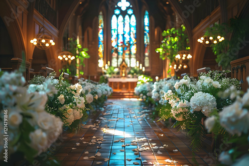 Elegant Church Wedding Aisl...