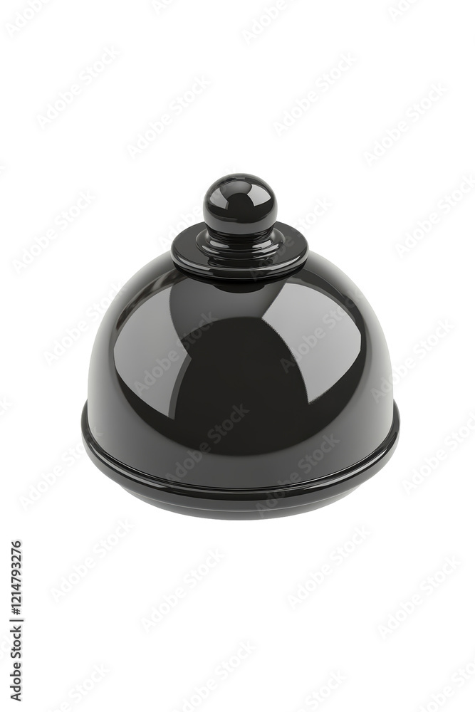 Isolated Black Serving Cloche Isolated Black Serving Cloche