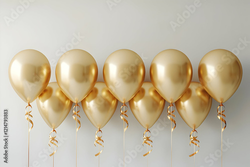 Eight Shiny Gold Balloons F...